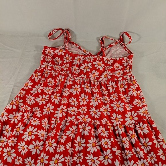Hollister Red Daisy Sundress Ruffle Dress Sleeveless Floral Flower Women Small S - Picture 11 of 12